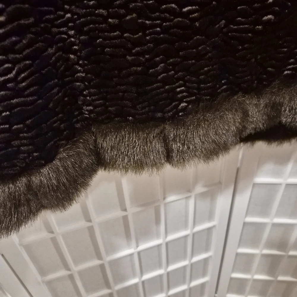 Vintage Brown Faux Fur Coat Sz L - Picture 15 of 15